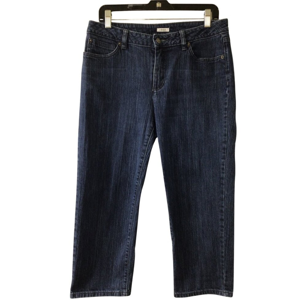 Liz Claiborne Jeans Women’s 8 Blue Cropped Denim Stretch Capri Crop
